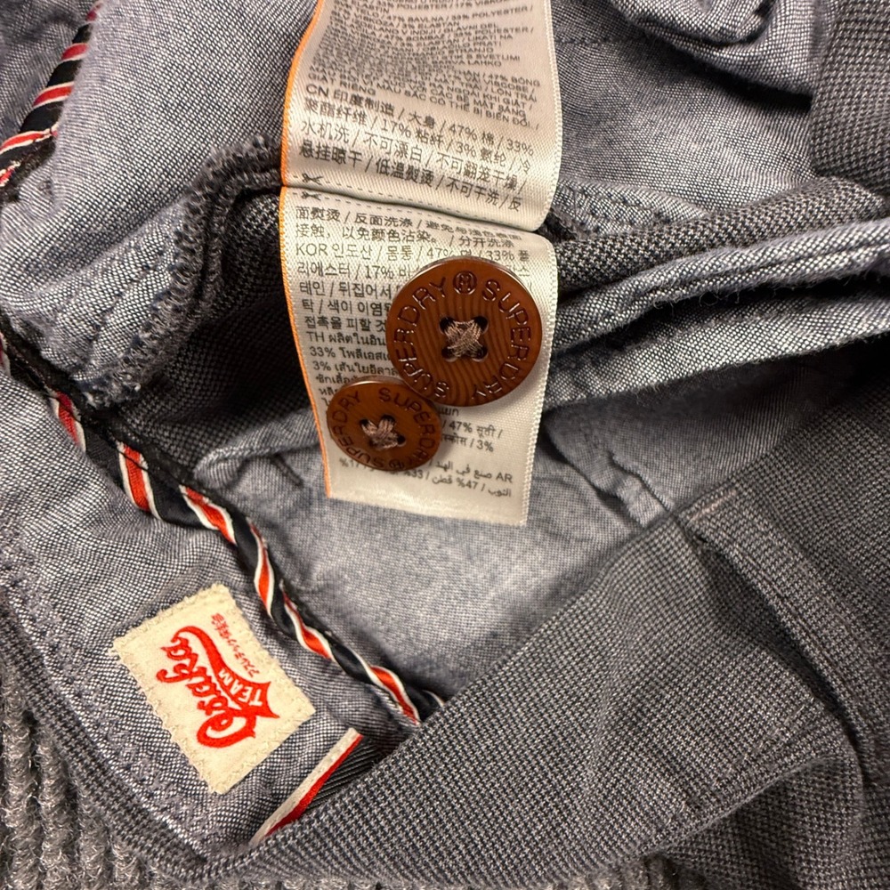 Superdry Osaka Team Mens 34W 32L Grey Slim Chino Pants M7010192A - Picture 12 of 14